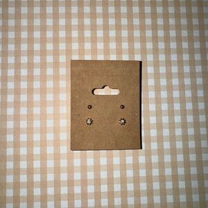 Gold Flower & Ball Stud Earrings